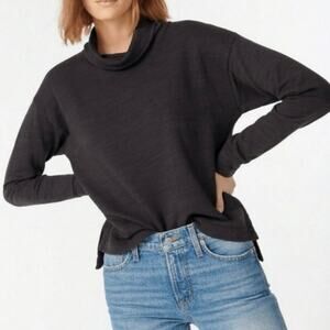 J Crew Gray Vintage Terry Slub Cotton Oversized Turtleneck XXS NWT